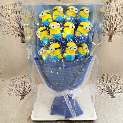 情人節禮物 生日禮物 超特別可愛卡通公仔花束LED透明禮盒（需要其他款式可聯繫客服購買）