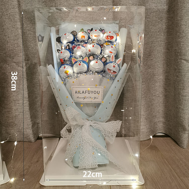 情人節禮物 生日禮物 超特別可愛卡通公仔花束LED透明禮盒（需要其他款式可聯繫客服購買）