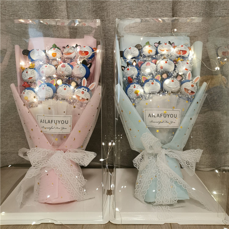 情人節禮物 生日禮物 超特別可愛卡通公仔花束LED透明禮盒（需要其他款式可聯繫客服購買）