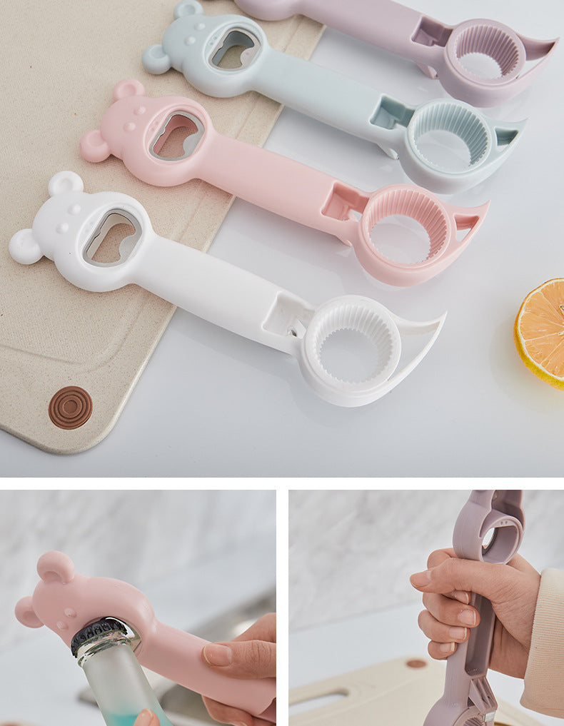 創意多用途飲料開瓶器 四合一罐頭開罐器 開蓋器廚房工具