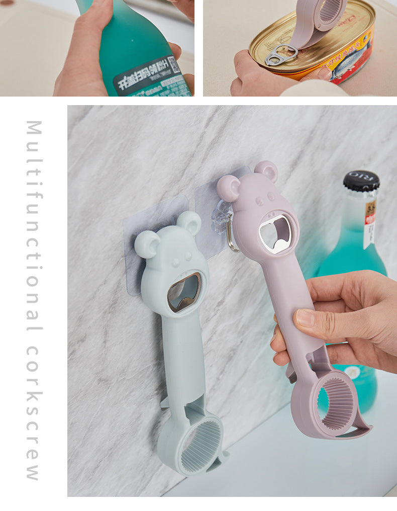 創意多用途飲料開瓶器 四合一罐頭開罐器 開蓋器廚房工具